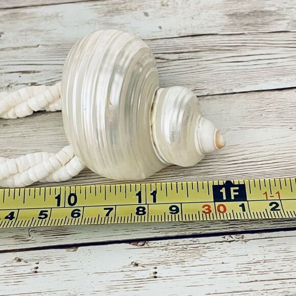 Gorgeous Ivory white off Pearl Natural Seashell Sea  Shell 12” Drop Necklace - Picture 11 of 12